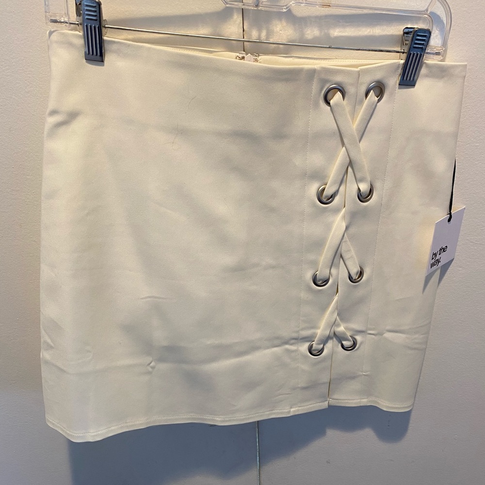 White mini skirt